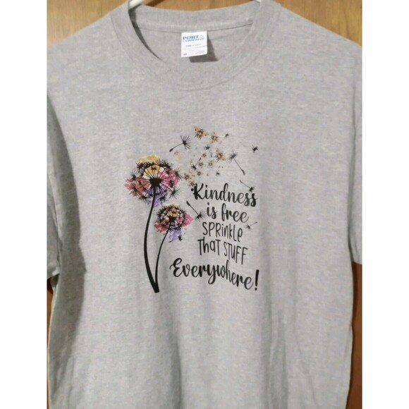 Kindness Is Free Sprinkle That Stuff Everywhere Womens Gray Graphic T-Shirt Sz M - Picture 3 of 5